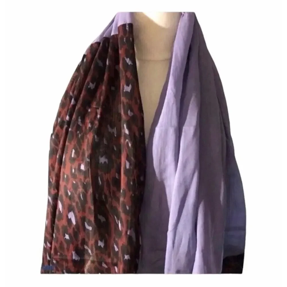 Codello Too Beautiful Purple Animal Print Cotton Scarf Lightweight Women’s Wrap